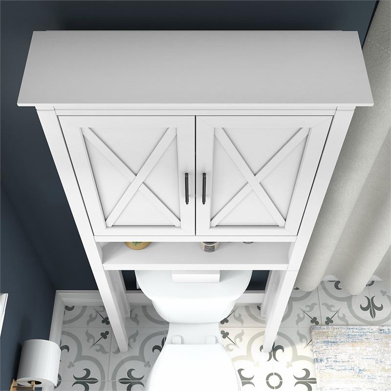 Key West Over The Toilet Storage Cabinet in White Ash - Engineered Wood
