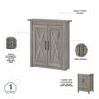 Key West Bathroom Wall Cabinet with Doors in Driftwood Gray - Engineered Wood