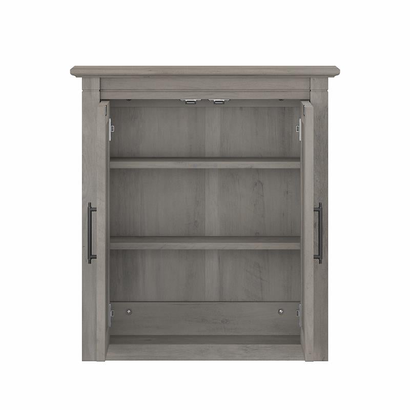 Key West Bathroom Wall Cabinet with Doors in Driftwood Gray - Engineered Wood