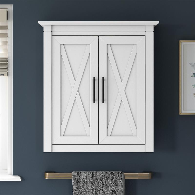 Key West Bathroom Wall Cabinet with Doors in White Ash - Engineered Wood