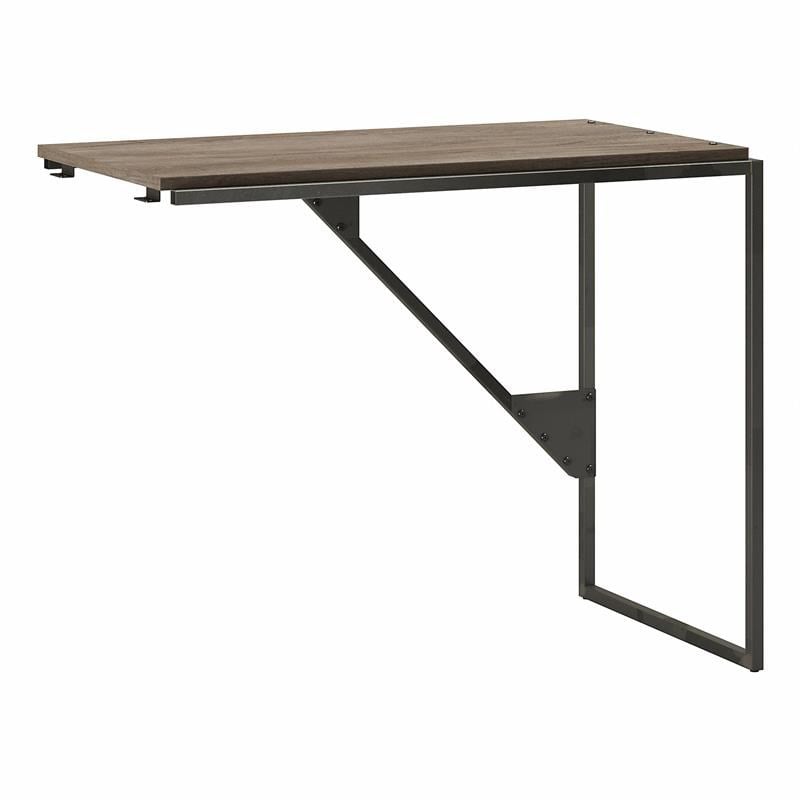 Refinery 37W Desk Return in Rustic Gray Engineered Wood BushFurnitureCollection