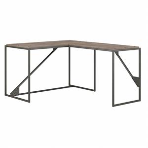 Refinery 50W L Shaped Industrial Desk in Rustic Gray - Engineered Wood