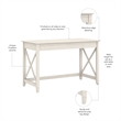 Key West 48W Writing Desk in Linen White Oak - Engineered Wood