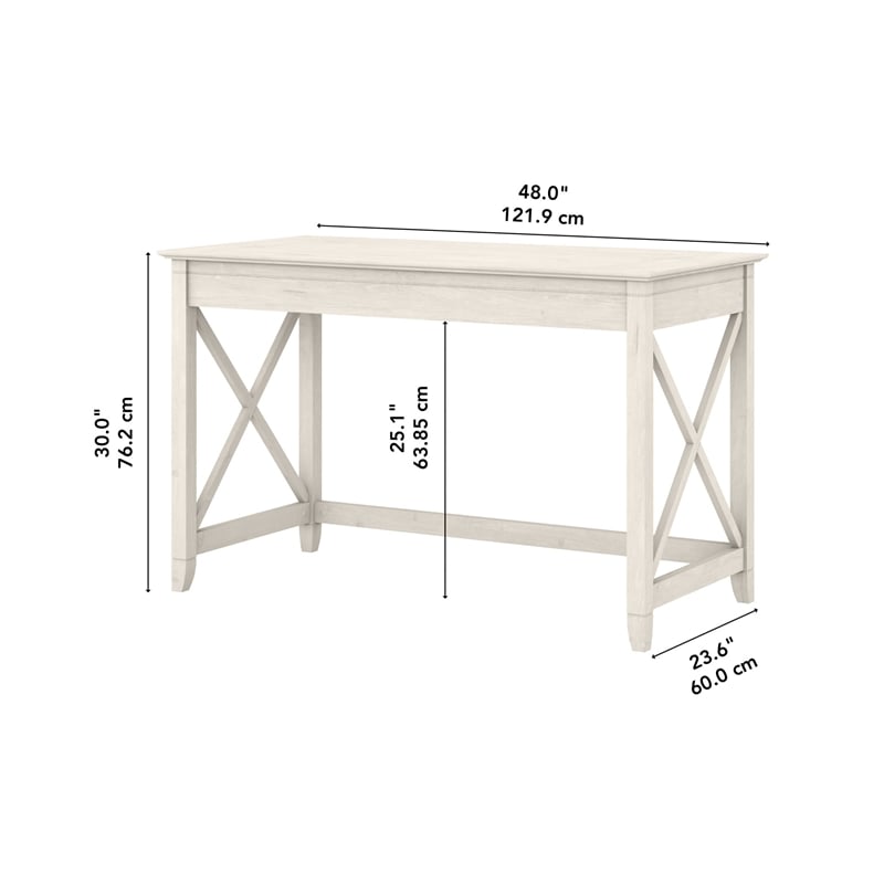 Key West 48W Writing Desk in Linen White Oak - Engineered Wood