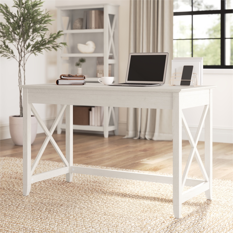 Key West 48W Writing Desk in Linen White Oak - Engineered Wood