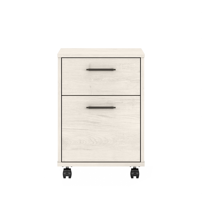 Key West 2 Drawer Mobile File Cabinet in Linen White Oak - Engineered Wood