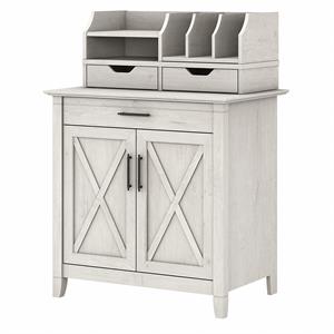 key west secretary desk with storage and organizers in white - engineered wood