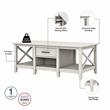 Key West Coffee Table with Set of 2 End Tables in Linen White - Engineered Wood