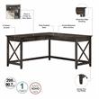 Bush Key West Engineered Wood L-Shaped Desk and Chair Set in Dark Gray Hickory