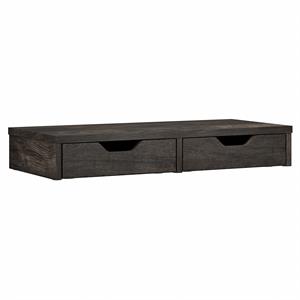 key west desktop organizer with drawers in dark gray hickory - engineered wood