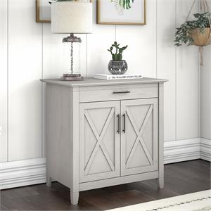 key west secretary desk with storage cabinet in linen white - engineered wood