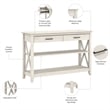 Key West Console Table with Drawers and Shelves in Linen White - Engineered Wood