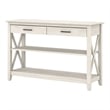 Key West Console Table with Drawers and Shelves in Linen White - Engineered Wood