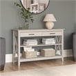 Key West Console Table with Drawers and Shelves in Linen White - Engineered Wood