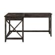 Key West 60W L Shaped Desk in Dark Gray Hickory - Engineered Wood