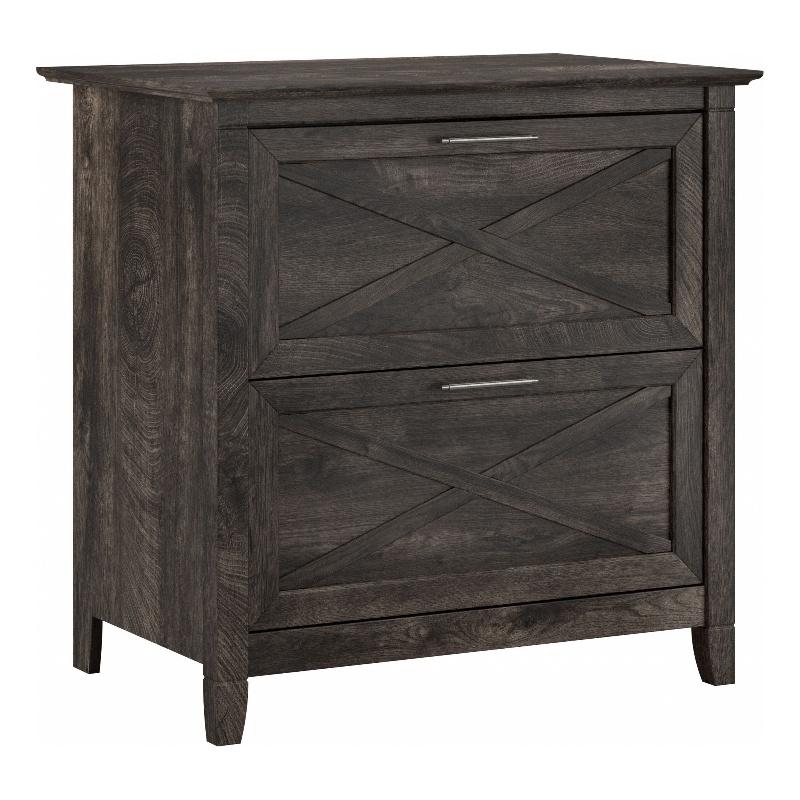 Key West 2 Drawer Lateral File Cabinet in Dark Gray Hickory - Engineered Wood