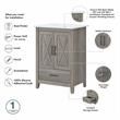 Bush Key West Engineered Wood Bathroom Vanity Sink with Mirror in Driftwood Gray