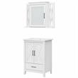 Bush Key West Engineered Wood Bathroom Vanity Sink with Mirror in White Ash