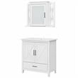 Bush Key West Engineered Wood Bathroom Vanity Sink with Mirror in White Ash