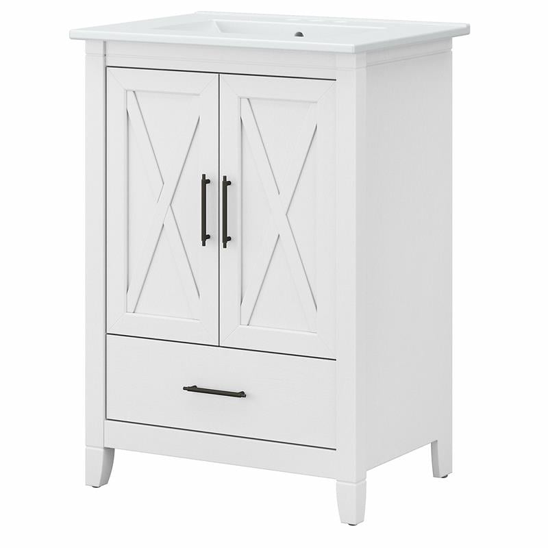 Key West 24W Bathroom Vanity with Sink in White Ash - Engineered Wood