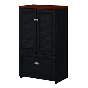 Fairview Storage Cabinet with File Drawer in Black and Cherry  - Engineered Wood