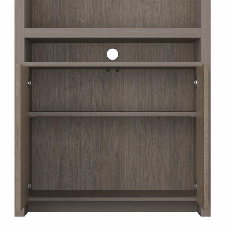 Bristol Tall 6 Shelf Bookcase with Doors in Restored Gray Engineered