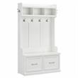 Woodland 40W Hall Tree and Shoe Bench with Doors in White Ash - Engineered Wood