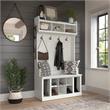 Woodland 40W Hall Tree and Shoe Bench w/ Shelves in White Ash - Engineered Wood