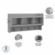 Woodland 40W Shoe Bench with Doors and Coat Rack in Gray - Engineered Wood