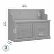 Woodland 40W Entryway Bench with Doors in Cape Cod Gray - Engineered Wood