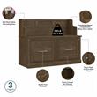 Woodland Entryway Bench with Doors and Wall Shelf in Ash Brown - Engineered Wood