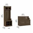 Woodland Entryway Storage Set with Doors in Ash Brown - Engineered Wood