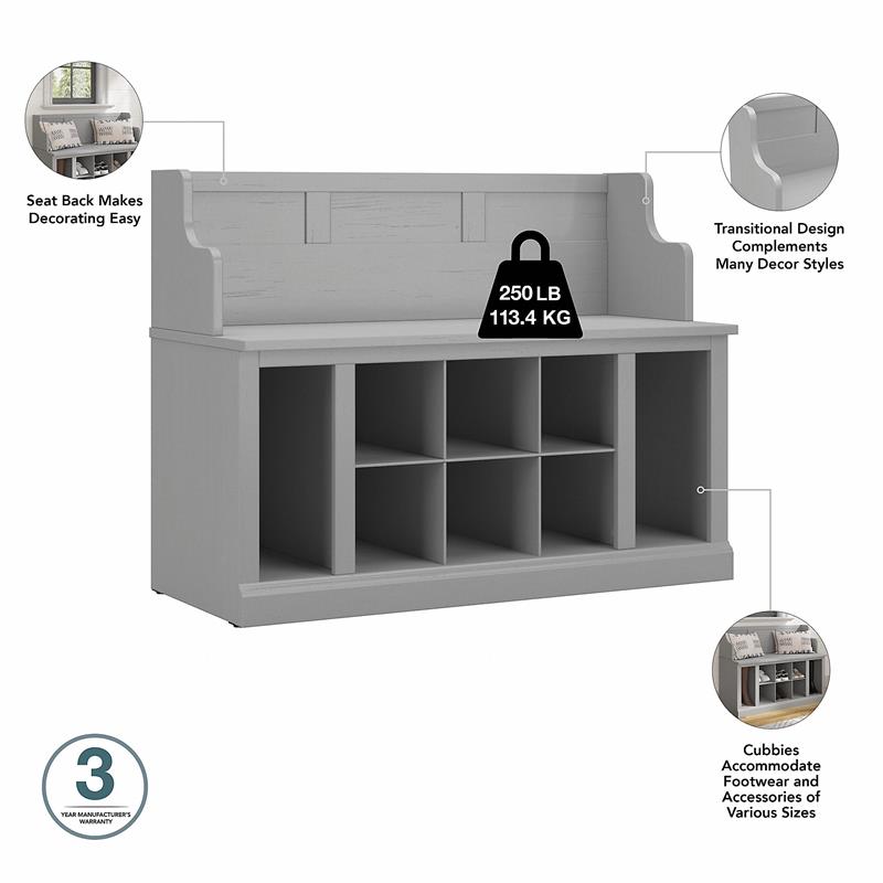 Woodland Entryway Storage Set with Drawers in Cape Cod Gray - Engineered Wood