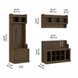 Woodland Full Entryway Storage Set with Drawers in Ash Brown - Engineered Wood