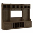 Woodland Full Entryway Storage Set with Drawers in Ash Brown - Engineered Wood