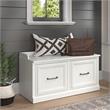 Woodland 40W Shoe Storage Bench with Doors in White Ash - Engineered Wood
