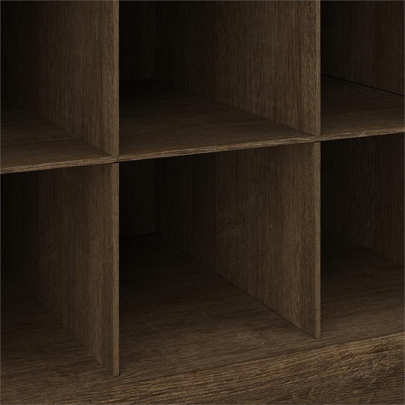 Woodland 24W Small Shoe Bench with Shelves in Ash Brown - Engineered Wood