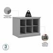 Woodland 24W Small Shoe Bench with Shelves in Cape Cod Gray - Engineered Wood