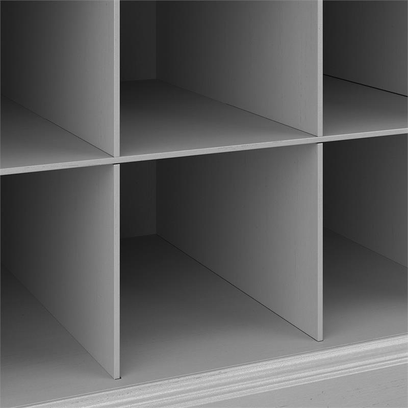 Woodland 24W Small Shoe Bench with Shelves in Cape Cod Gray - Engineered Wood