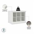 Woodland 24W Small Shoe Bench with Shelves in White Ash - Engineered Wood