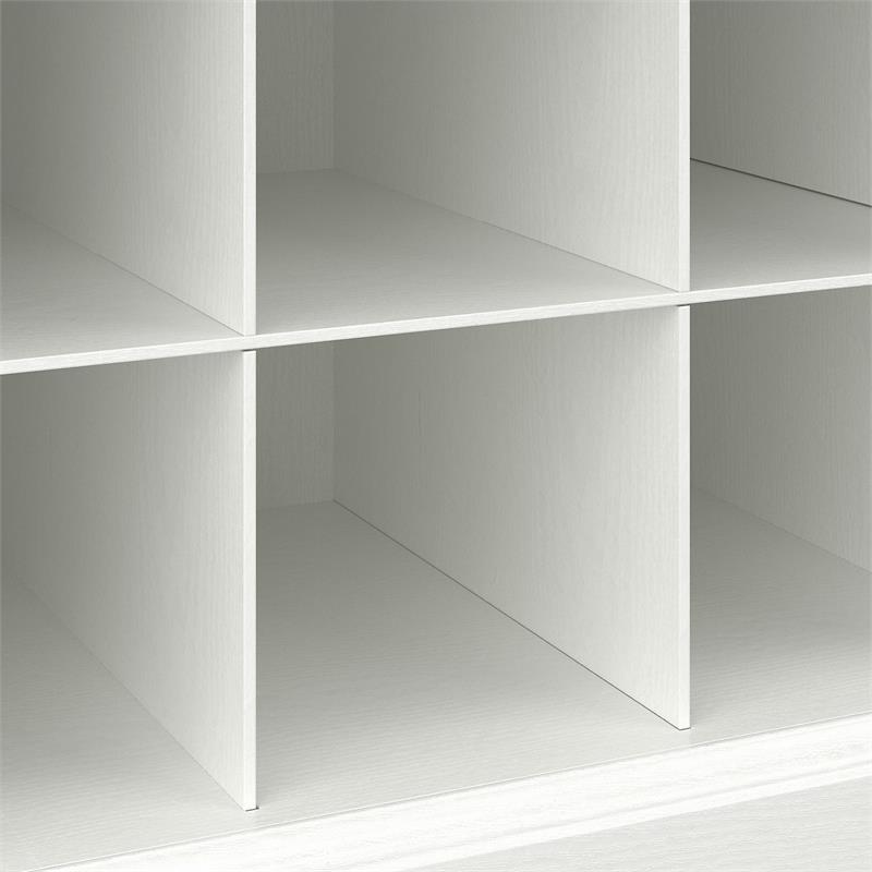 Woodland 24W Small Shoe Bench with Shelves in White Ash - Engineered Wood