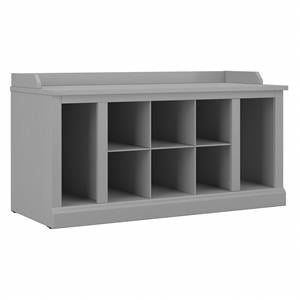 Woodland 40W Shoe Storage Bench with Shelves in Cape Cod Gray - Engineered Wood