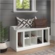 Woodland 40W Shoe Storage Bench with Shelves in White Ash - Engineered Wood
