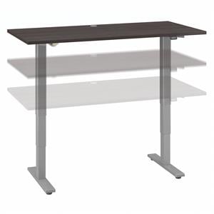 Cabot 60W Electric Height Adjustable Standing Desk in Gray - Engineered Wood