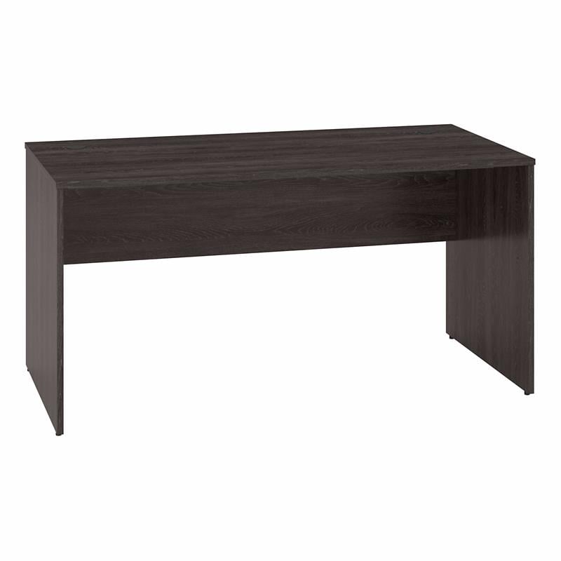 Kensington 60W Office Desk in Charcoal Gray Engineered Wood