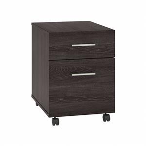kensington 2 drawer mobile file cabinet in charcoal gray - engineered wood