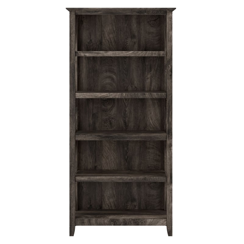 Key West Tall 5 Shelf Bookcase in Dark Gray Hickory - Engineered Wood