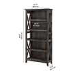 Key West Tall 5 Shelf Bookcase in Dark Gray Hickory - Engineered Wood