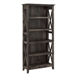 Key West Tall 5 Shelf Bookcase in Dark Gray Hickory - Engineered Wood