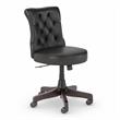 Bush Key West Mid Back Faux Leather Office Chair with Adjustable Height in Black